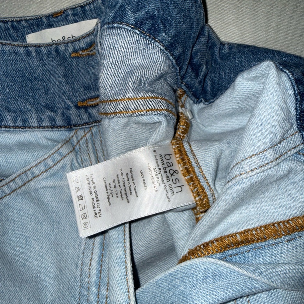 ba&sh High-Rise Blue Two-Tone Jeans - Picture 5 of 5